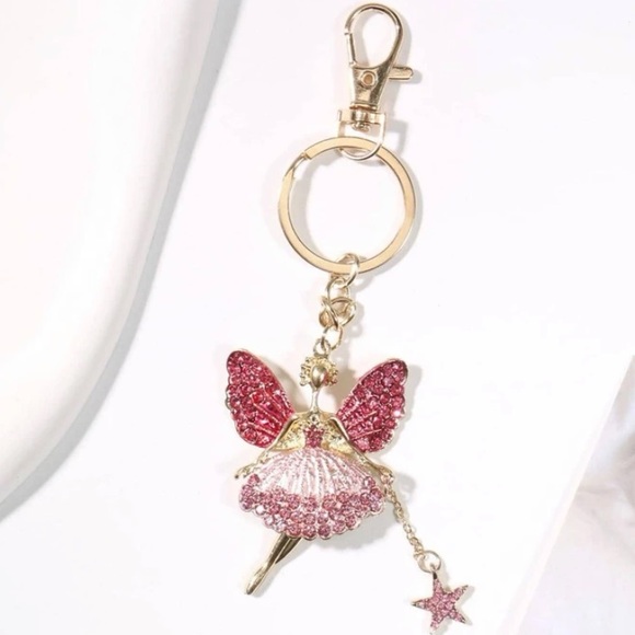 New! Rhinestone Fairy Ballerina Bag Charm - Picture 2 of 2